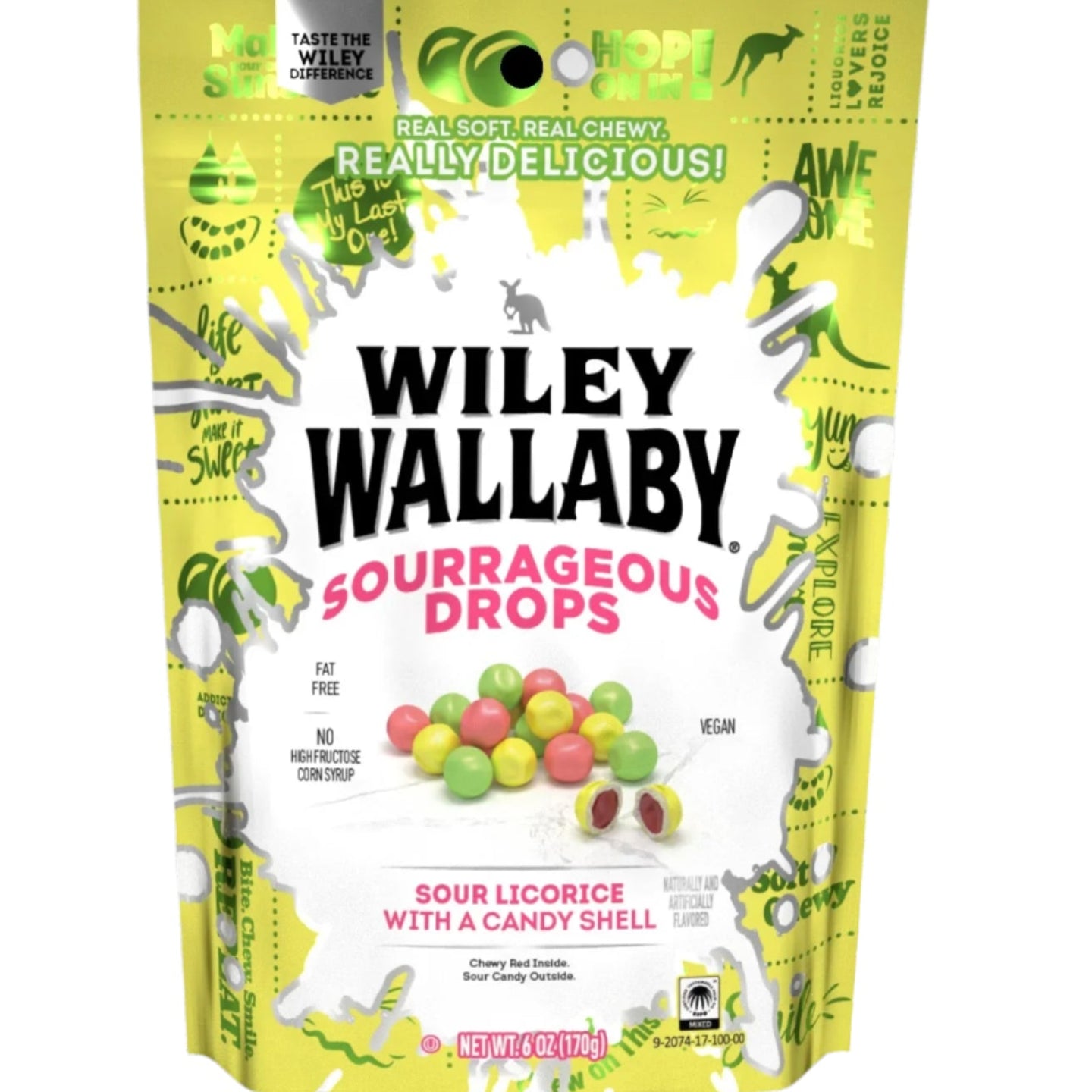 Wiley Wallaby Sourrageous Licorice Drops