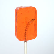 HOTLIX Worm Sucker Orange: translucent lollipop with embedded insect figure